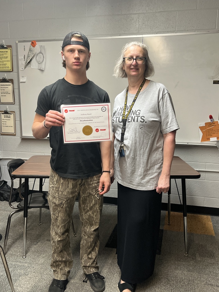 Student with certificate