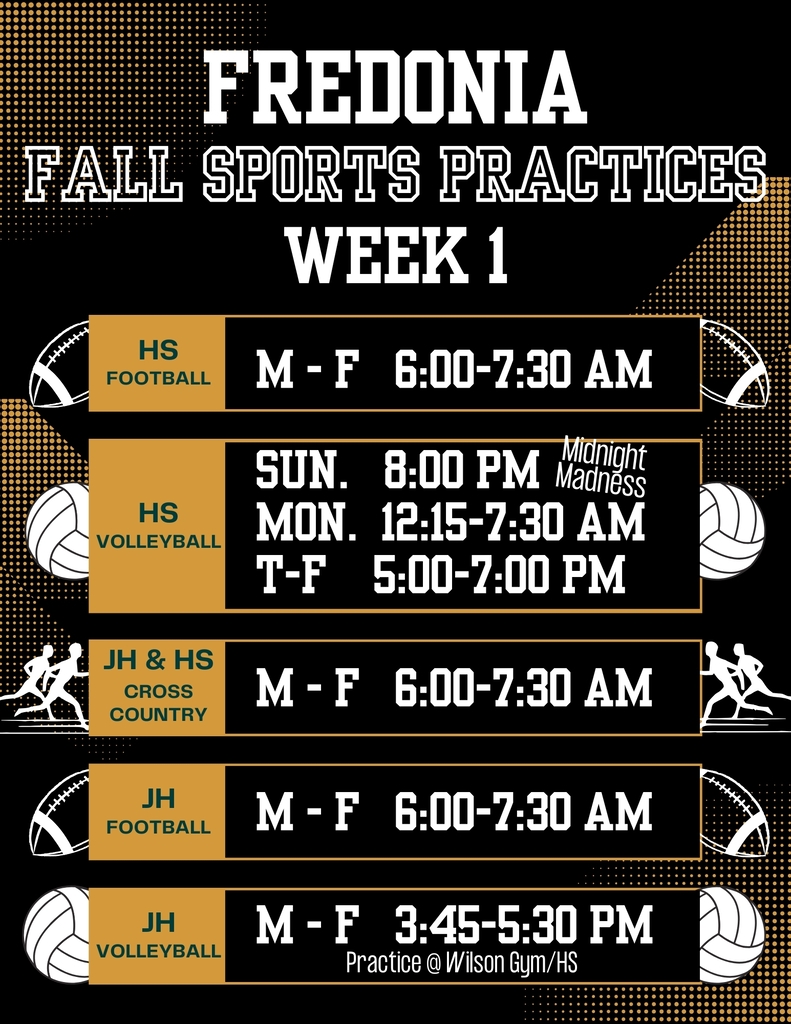 Fall Sports - Week 1 Practices