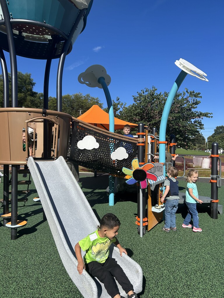 Wheelock students playing on the newly completed Chestnut St. playground for the 1st time.