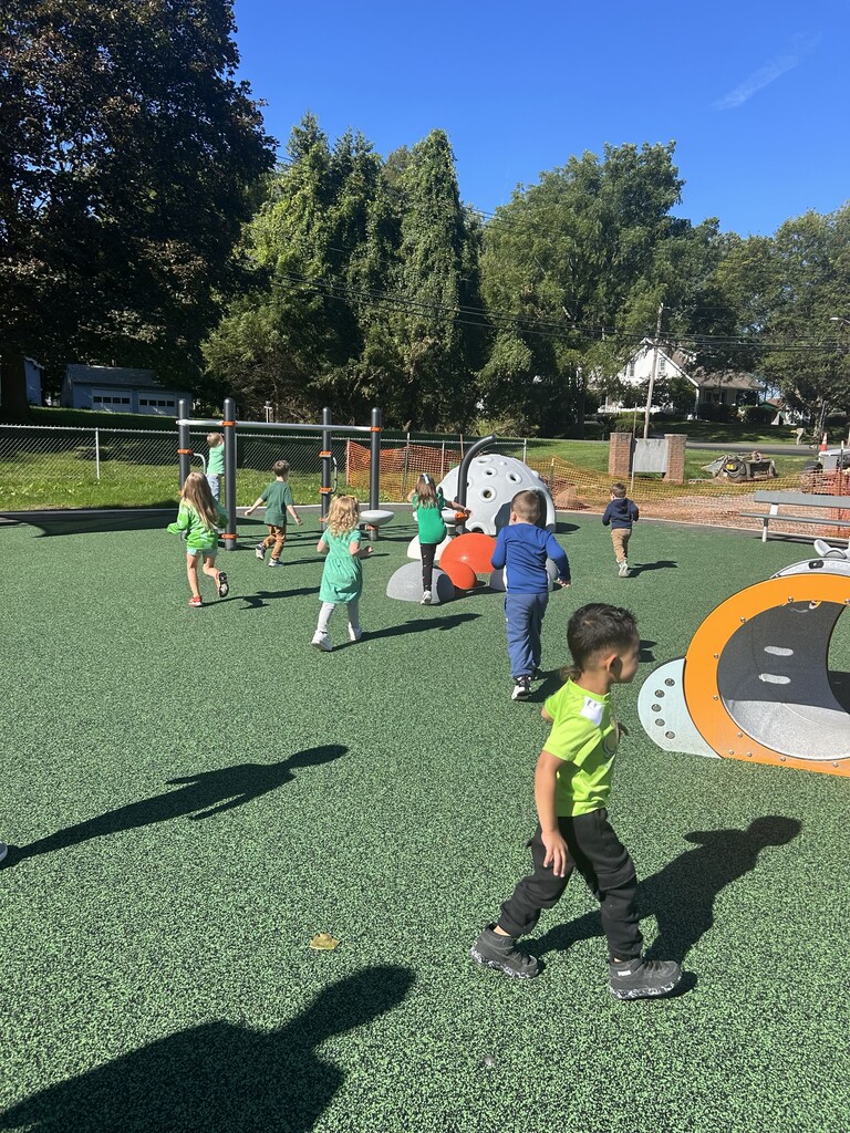 Wheelock students playing on the newly completed Chestnut St. playground for the 1st time.