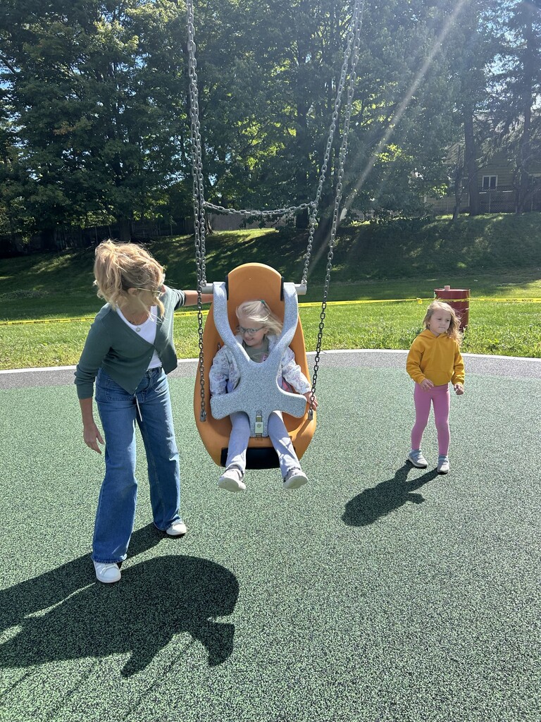 Wheelock students playing on the newly completed Chestnut St. playground for the 1st time.