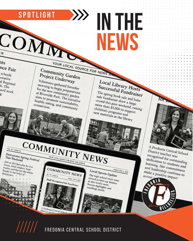 Graphic with a mock news paper.