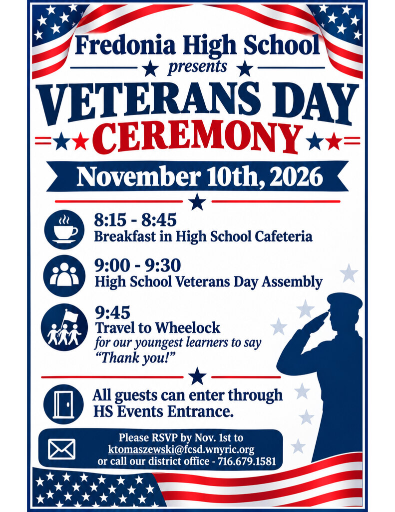 Patriotic themed image with the same information that is included in the post.