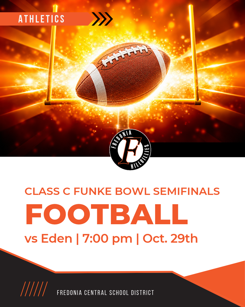 Football blazing through the uprights with the same information about the semifinal game that is in the post.
