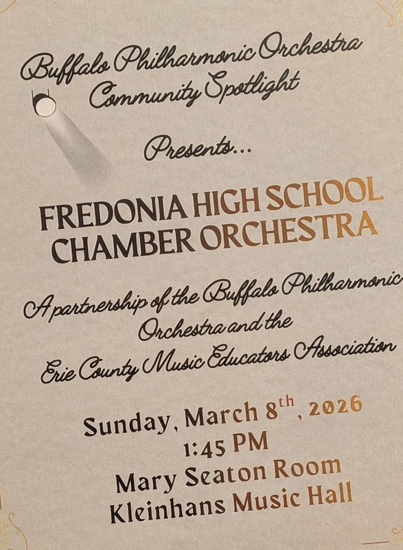 Program from the High School Orchestra's Kleinhan's performance.
