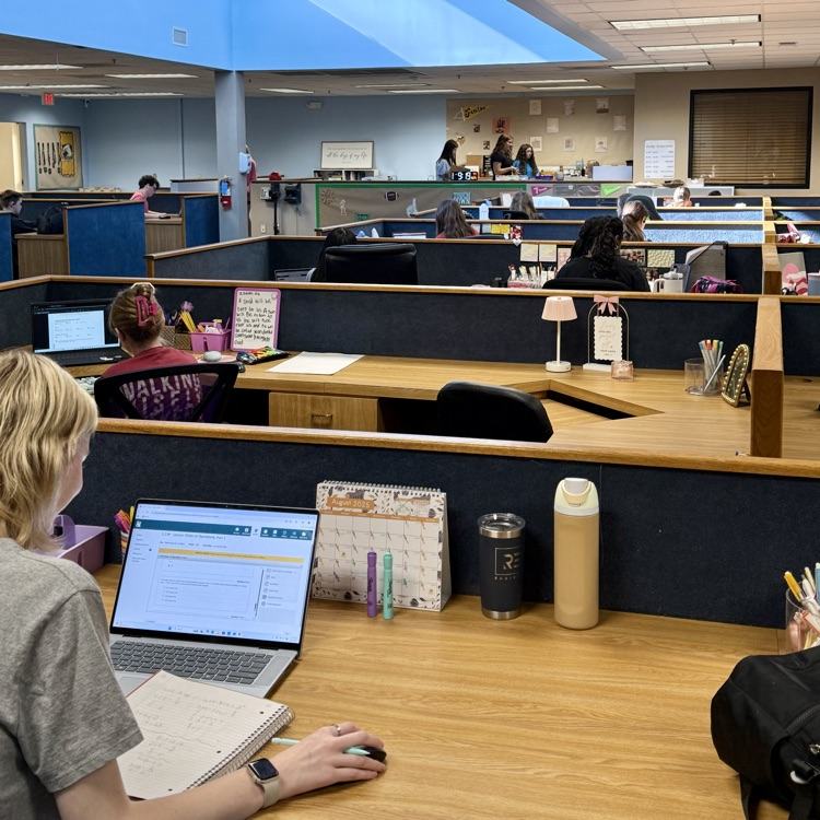 high school students in an online class