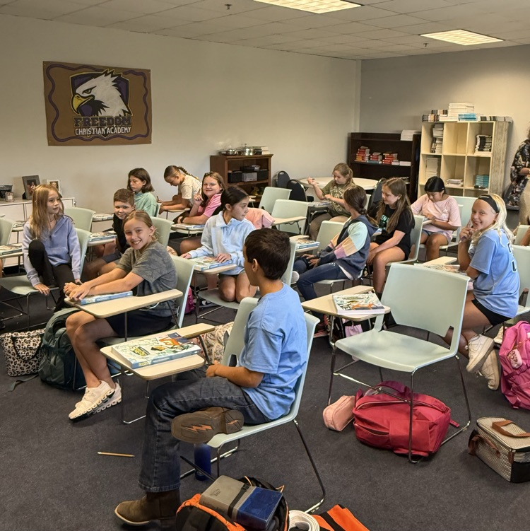 middle school students in English class
