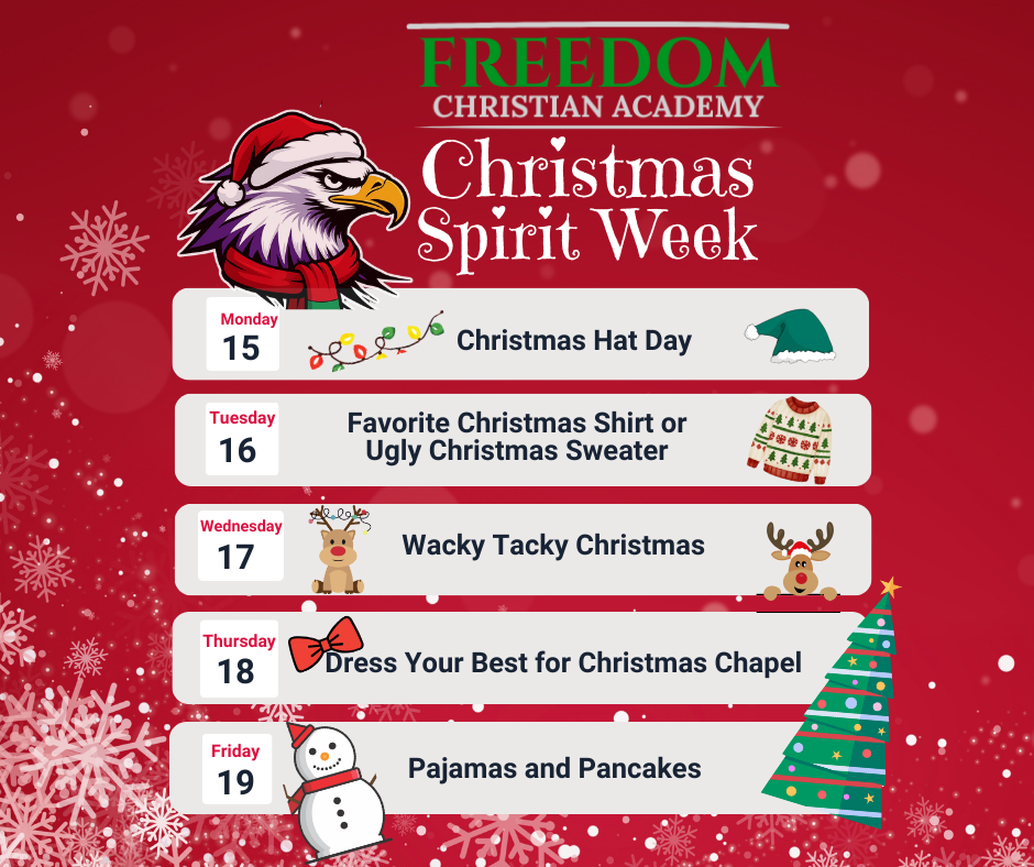 Christmas Spirit Week List