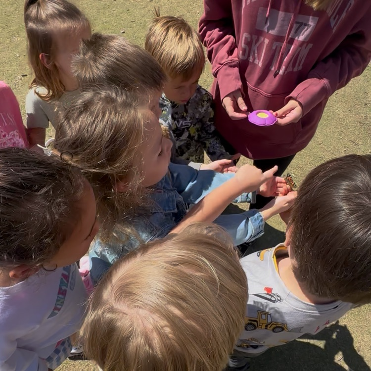 preschoolers with butterflies
