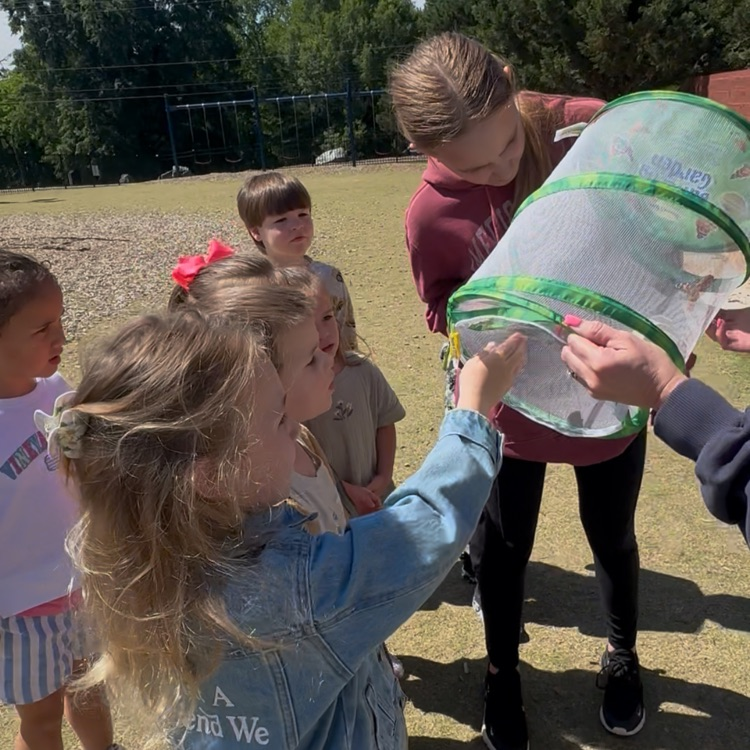 preschoolers with butterflies