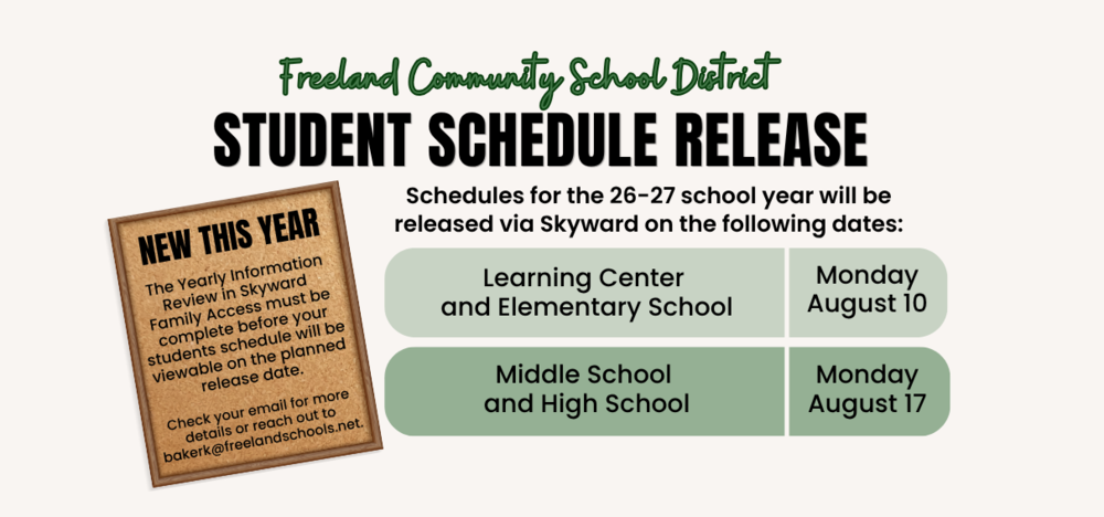 Student Schedule Release