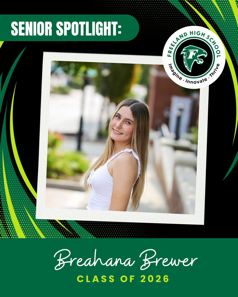 Senior Spotlight: Breahana Brewer, class of 2026. Photo of Breahana Brewer turned to side in white dress. .