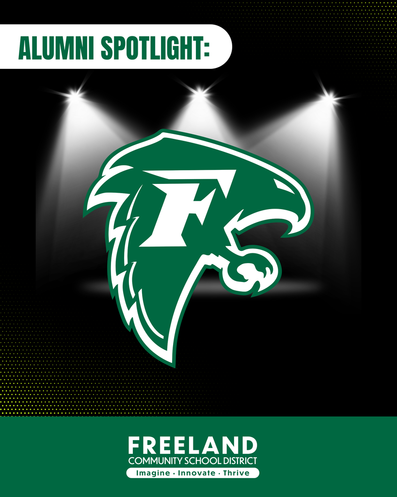 alumni call with Freelands green falcon logo