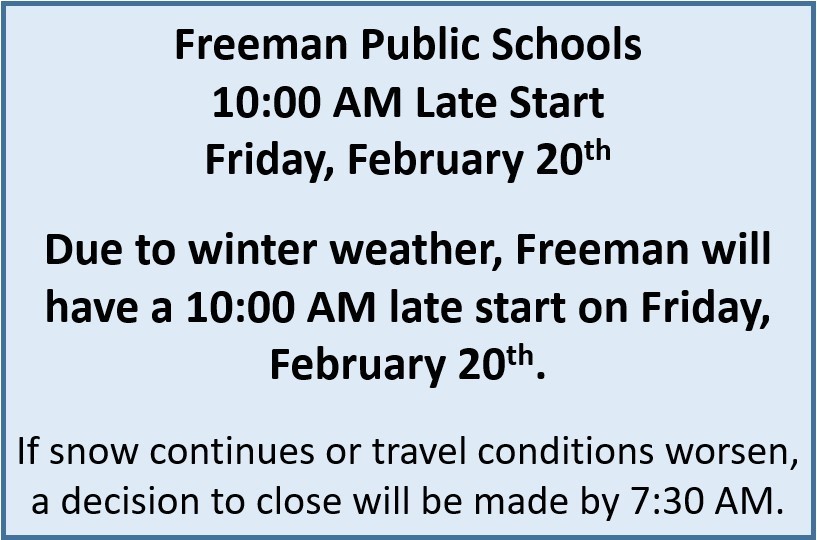 February 20 Late Start