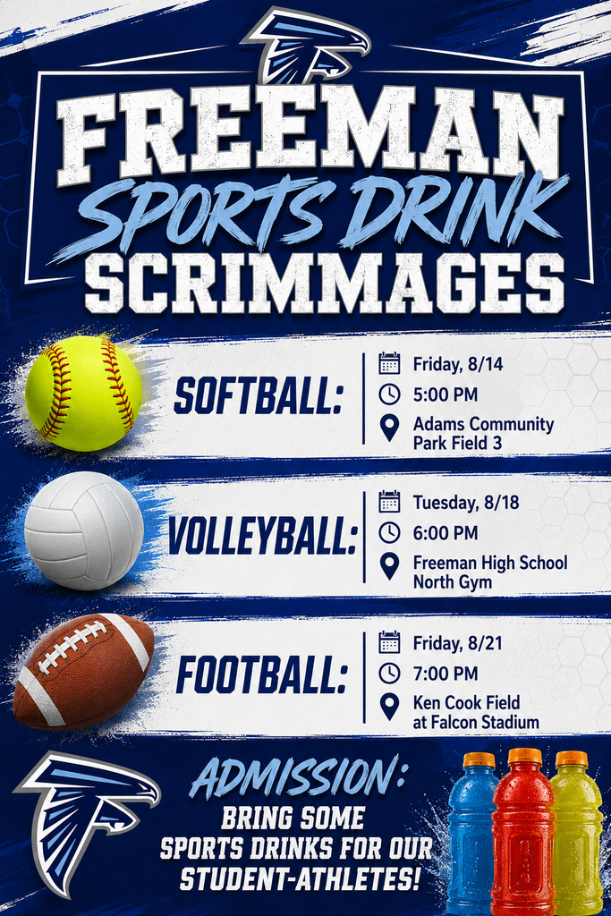 Freeman Sports Drink Scrimmage Flyer