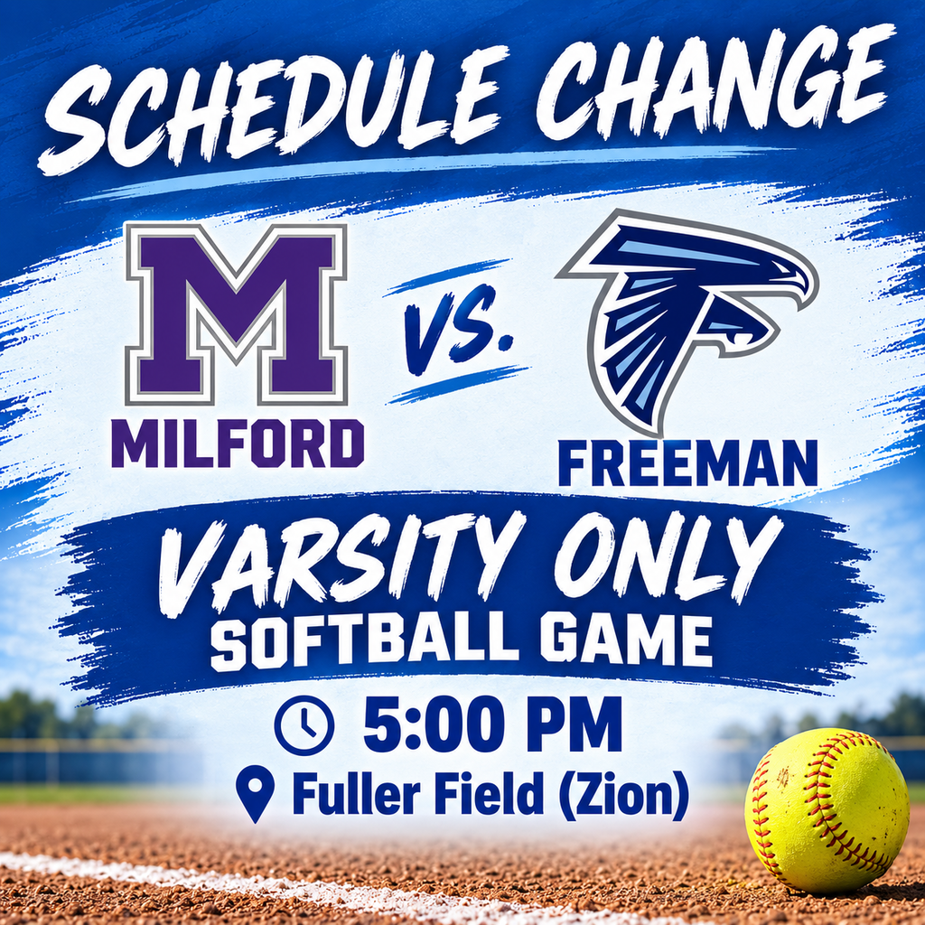 Varsity Only Softball Scehdule Change vs. Milford