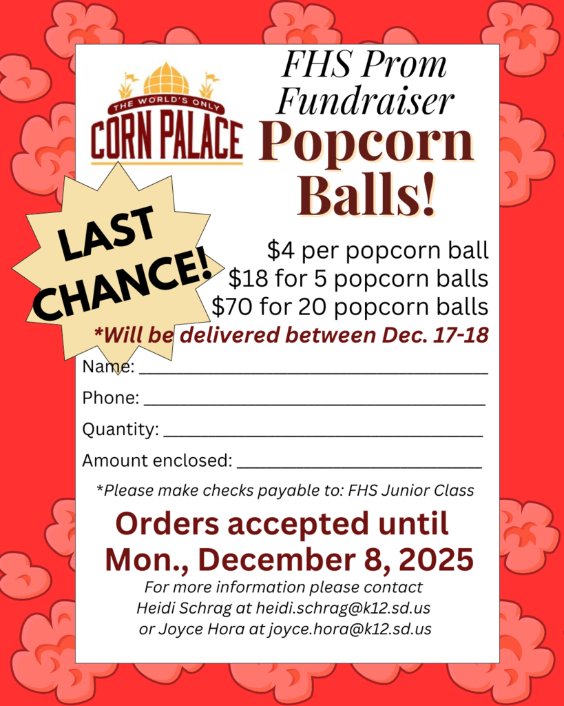 Jr. Class Popcorn ball fundraiser