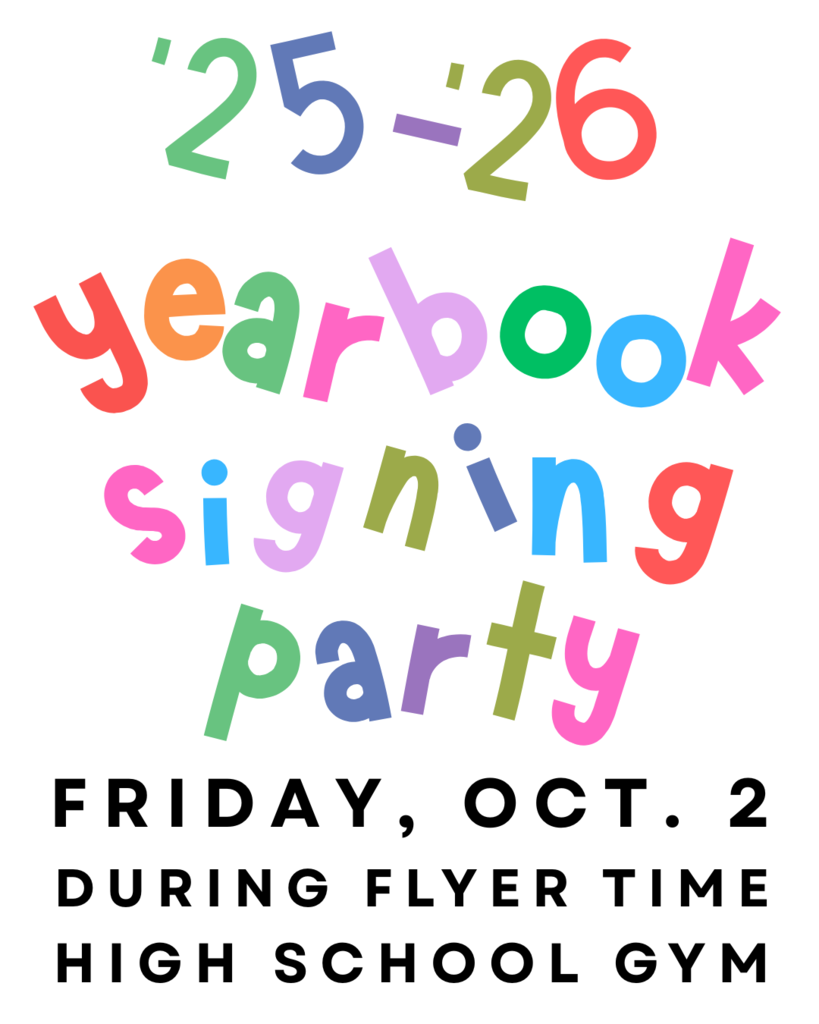 yearbook signing party flyer