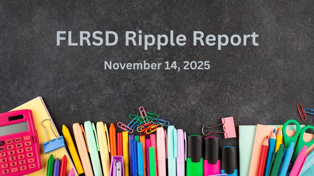 Colorful school supplies against a blackboard background.