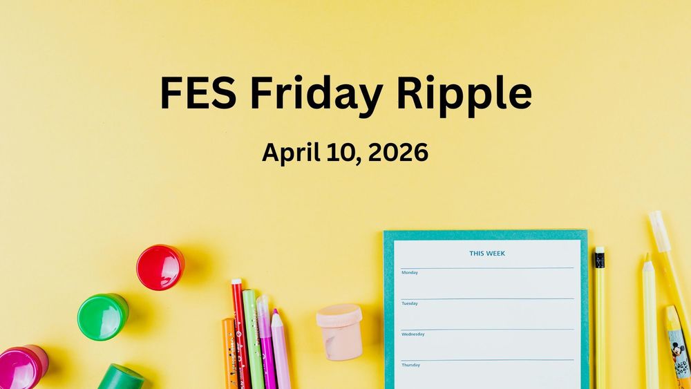 School supplies and a weekly agenda against a yellow background.