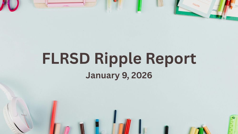 Various school supplies against a pale background.