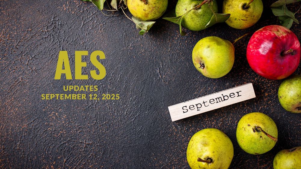 Apples and pears with a September sign and test of AES updates, September 12, 2025