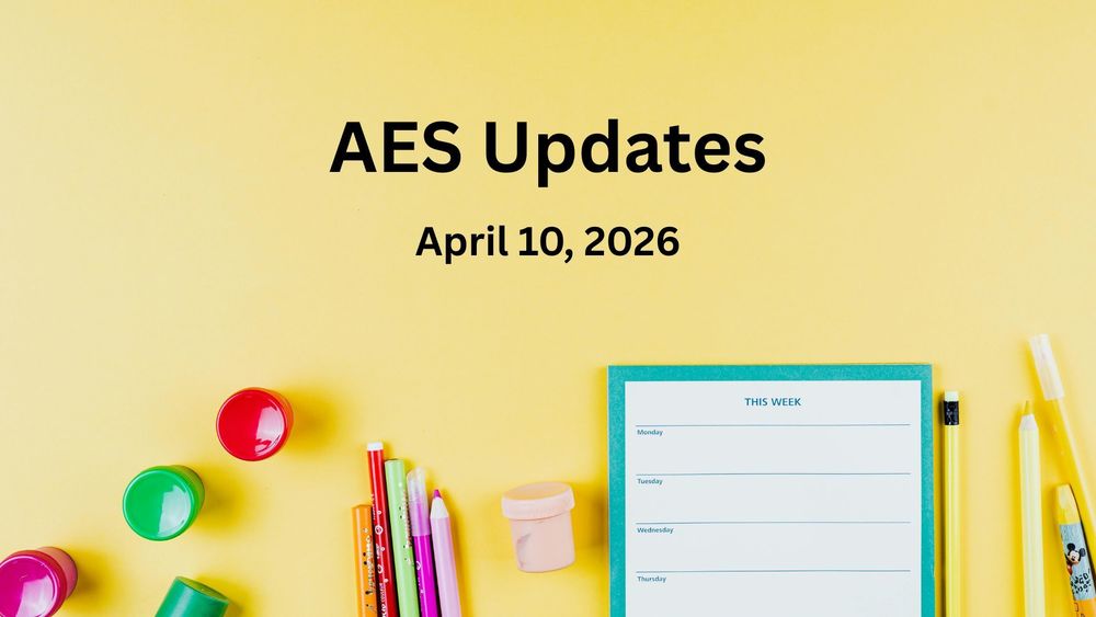 School supplies and a weekly agenda against a yellow background.