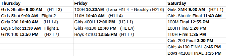 Schedule