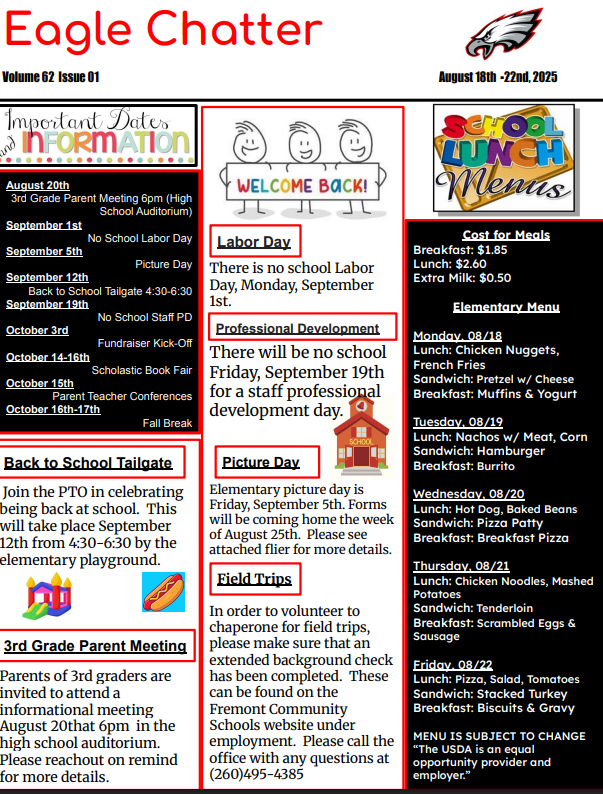 Eagle Chatter Week of August 18, 2025