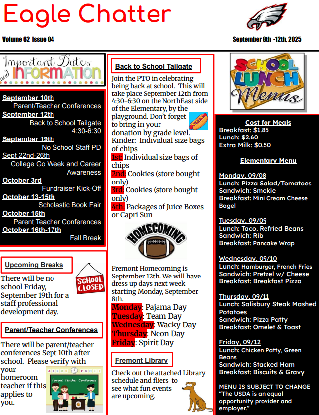 Eagle Chatter Week of September 8, 2025