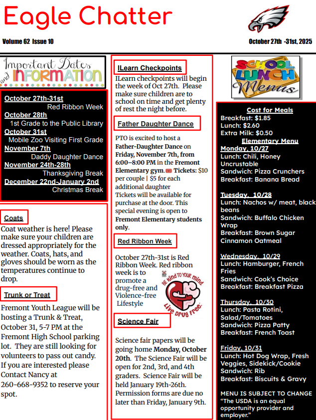 Eagle Chatter Week of October 27, 2025