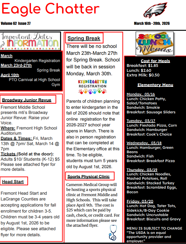 Eagle Chatter Week of March 16, 2026