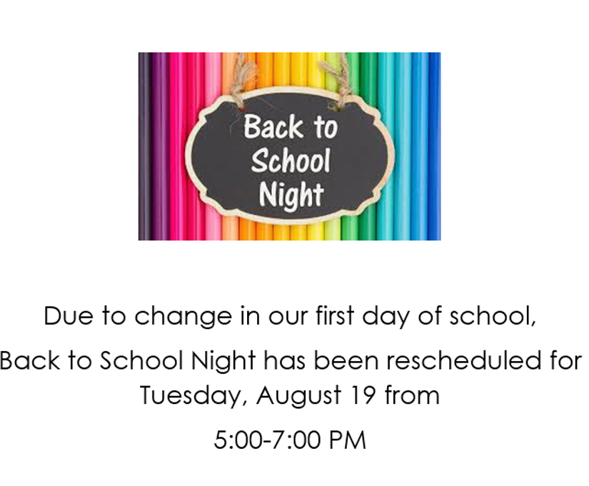 Updated Back to School Night