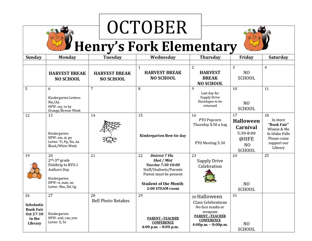 October Calendar