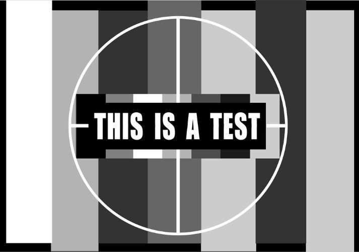 image of a sign that reads this is a test 