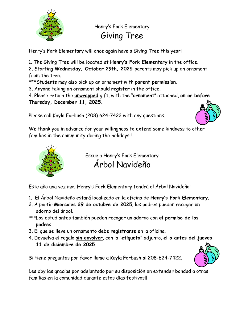 Giving Tree Flyer