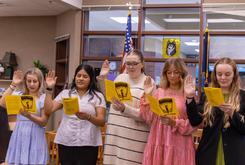 Pictures of honor society induction