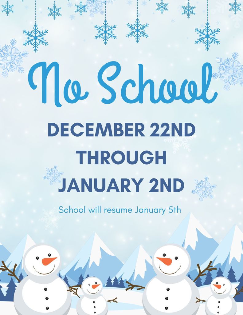 Winter Break No School Flyer