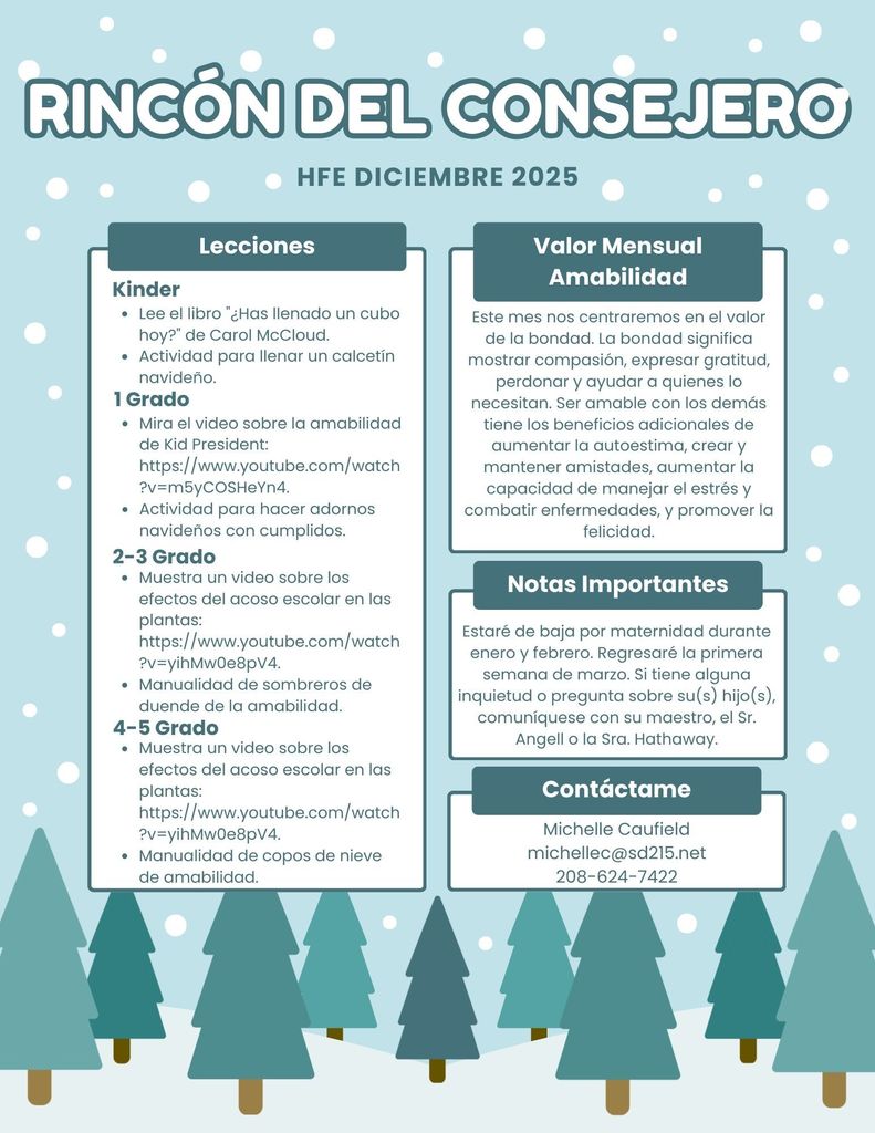 December Counselor's Corner Spanish