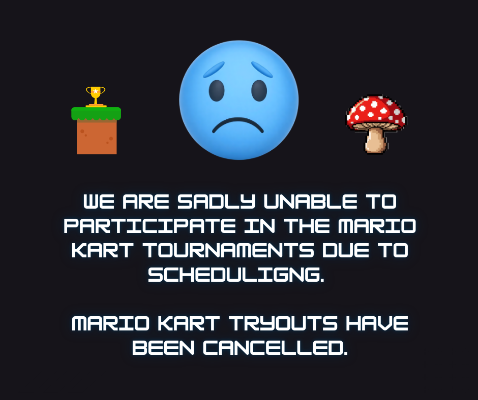 No Mario Kart team this year.