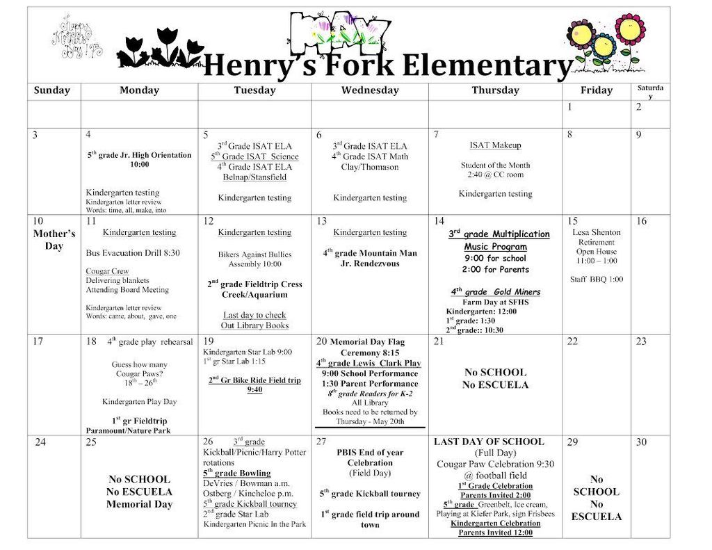 May Calendar
