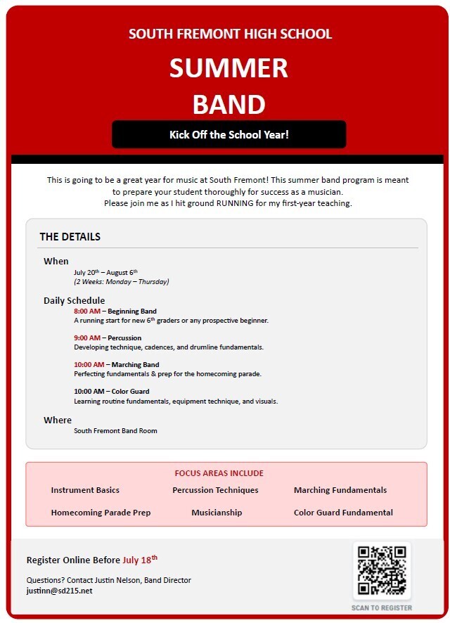 Summer Band 2026 Flyer