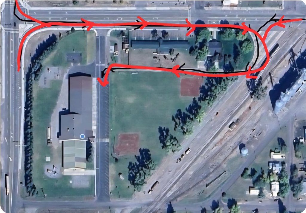 drop off/pick up route