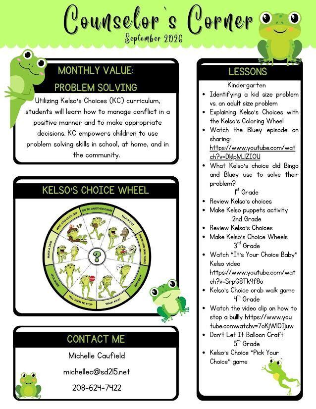 Counselor's Corner September Newsletter English