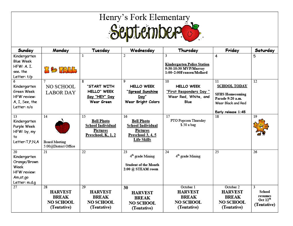 September Calendar