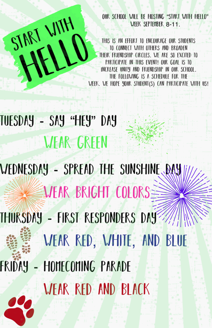 Say Hello Week Flyer