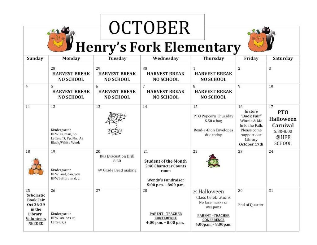 October Calendar