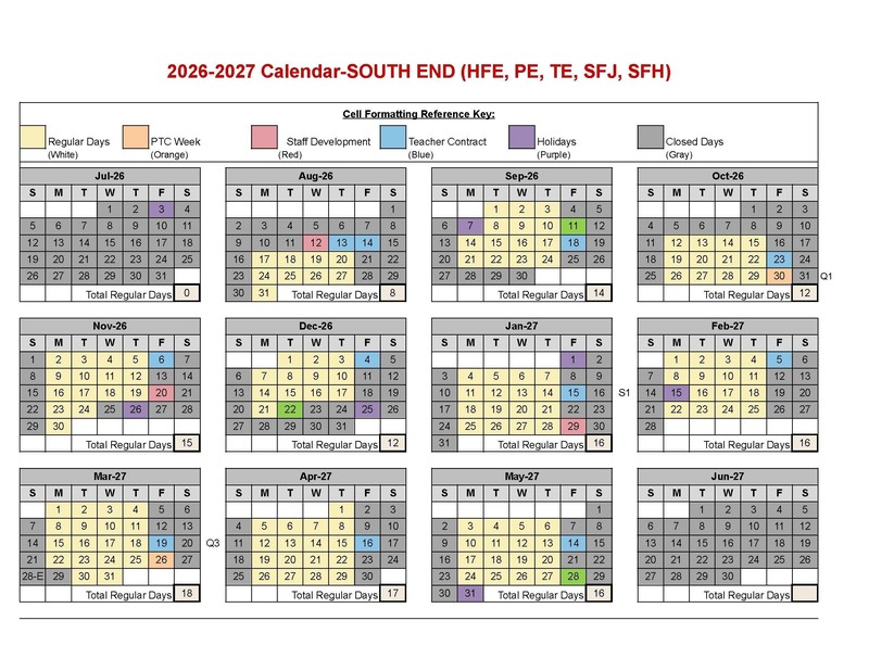 South Calendar