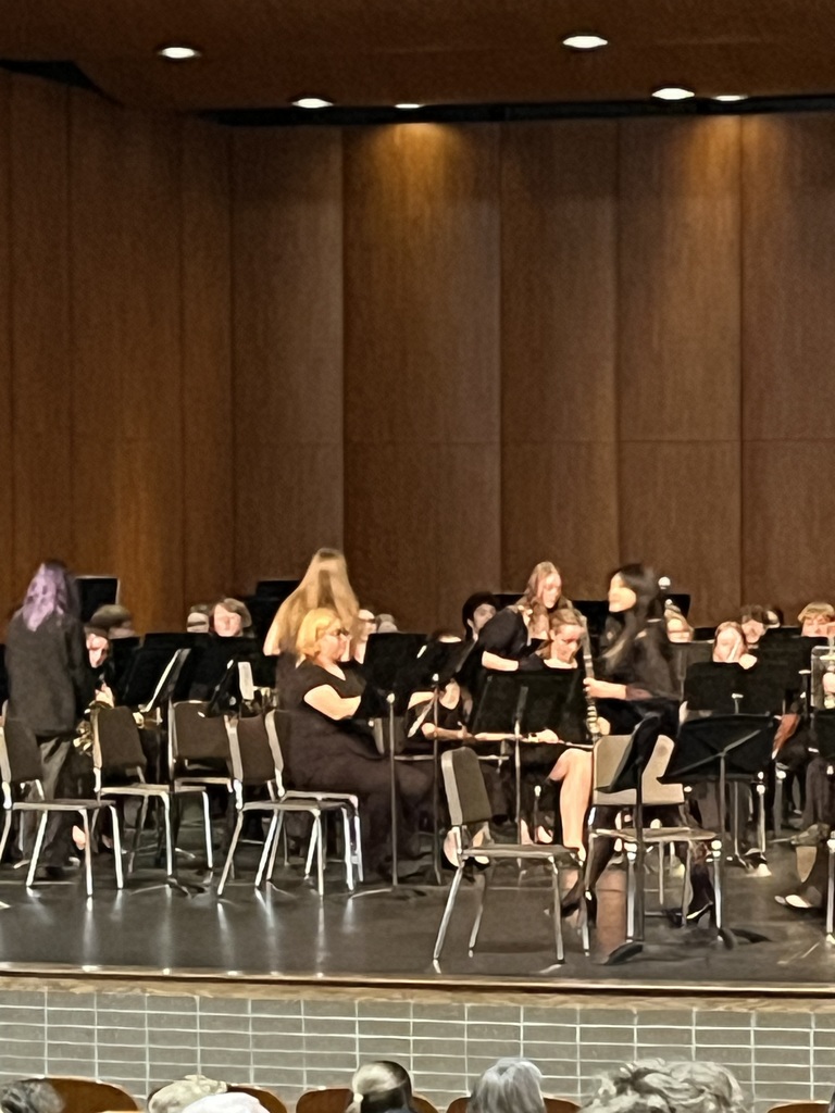 Ricki getting settle for an excellent concert. Everyone else is in the back row. Hard to see, but we could hear them very well.