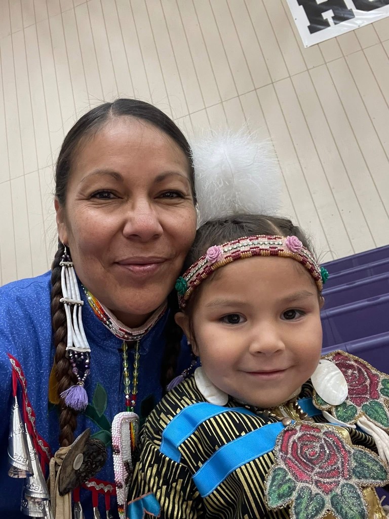 Ellie and Tylee in regalia